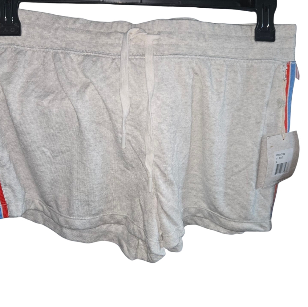 PJ Salvage Gray Pajama Shorts with Red and Blue Stripes